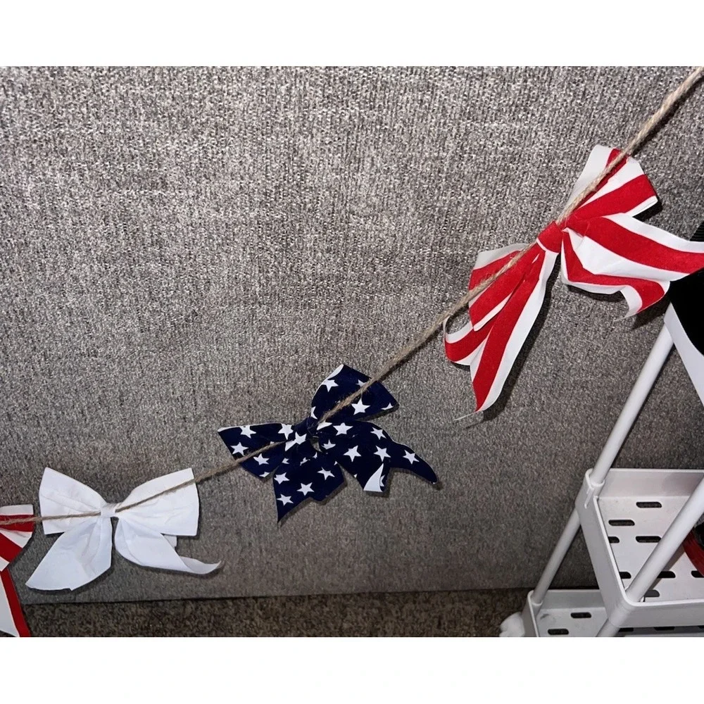 Vintage Americana Bow Garland Banner Patriotic 4th of July 65